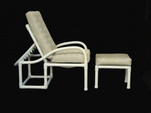PVC Cushion Recliner with Ottoman
